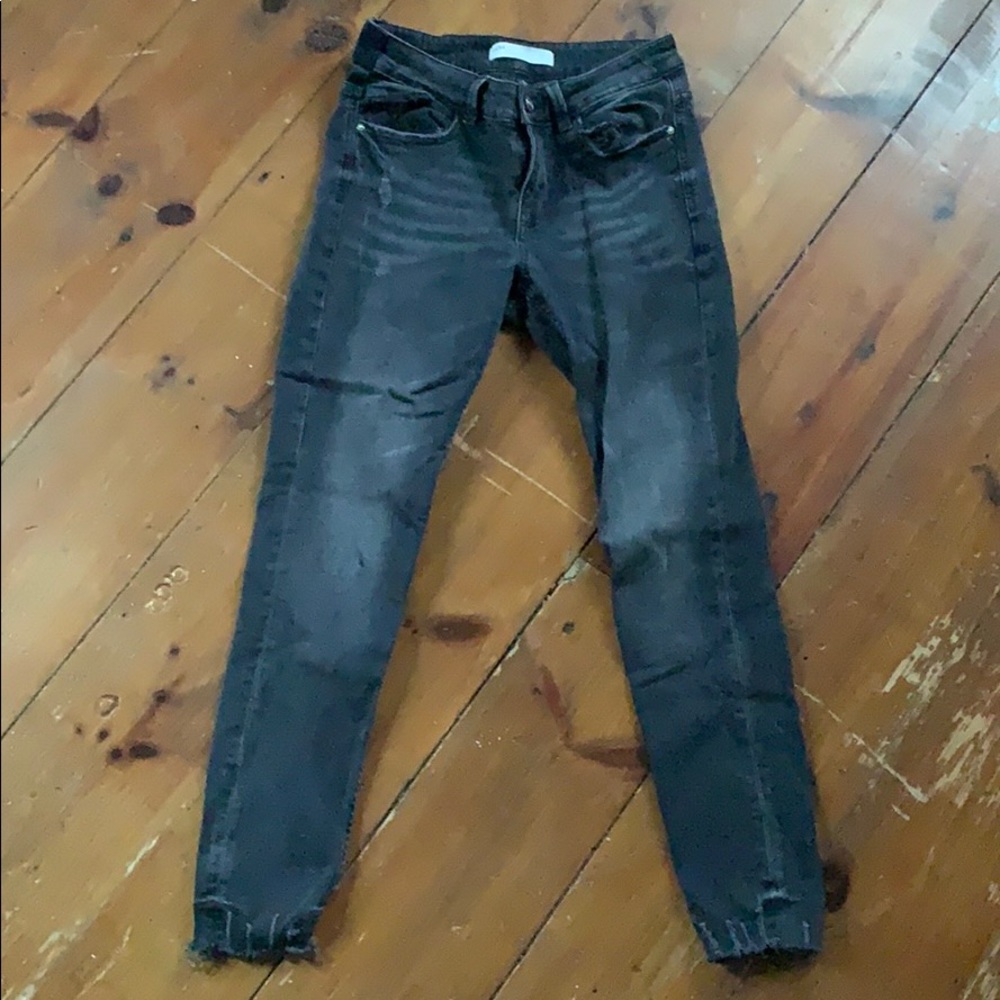 zara Z1975 denim cropped jeans